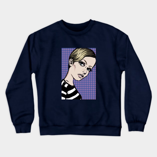 Twiggy Lichtenstein Crewneck Sweatshirt by FanboyMuseum